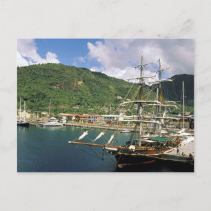 Caribbean, St. Lucia, Soufriere. Boats in Postcard