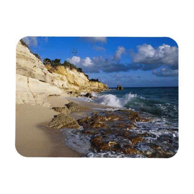 Caribbean, St. Martin, Cliffs at Cupecoy beach Magnet (Horizontal)