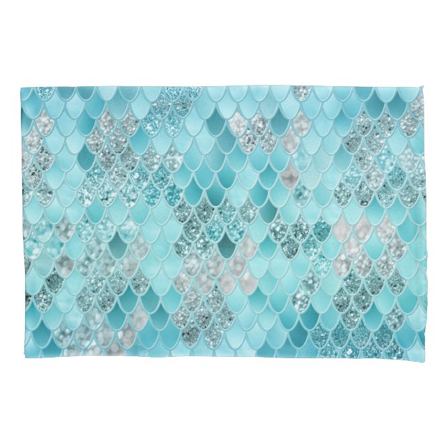 Caribbean Summer Mermaid Scales 1 Pillowcase (Front)