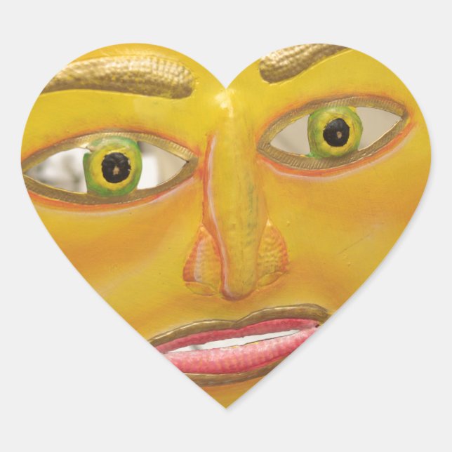 Caribbean Sun Heart Sticker (Front)