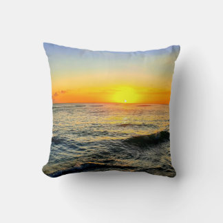 Caribbean Sunset Glow Throw Pillow