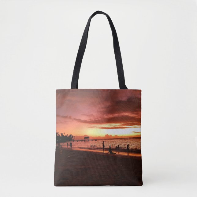Caribbean Sunset Glow Tote Bag (Front)