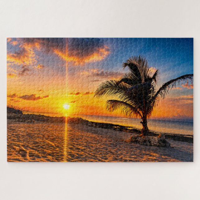 Caribbean Sunset Palm Tree Puzzle (Horizontal)