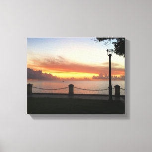 Caribbean Sunset Tropical Personalise Canvas Print