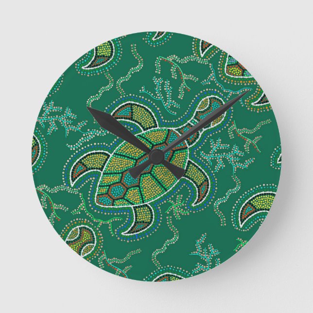 Caribbean Tortuga Round Clock (Front)