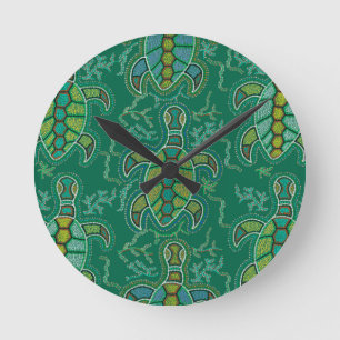 Caribbean Tortuga Round Clock