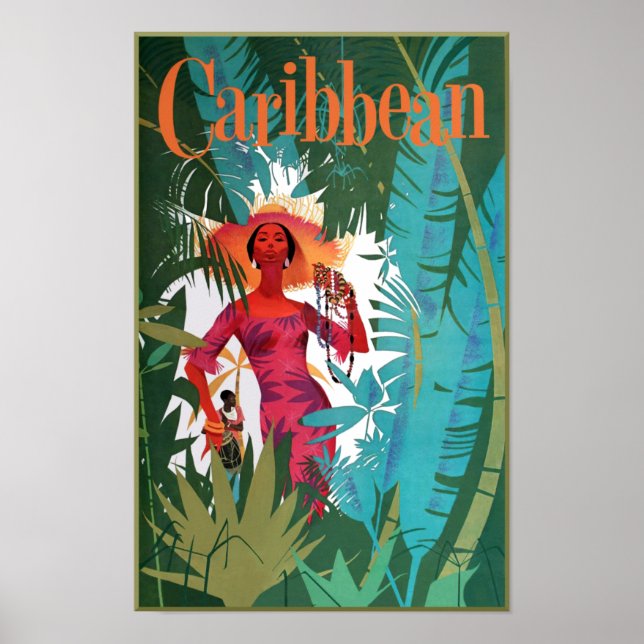 Caribbean travel poster (Front)