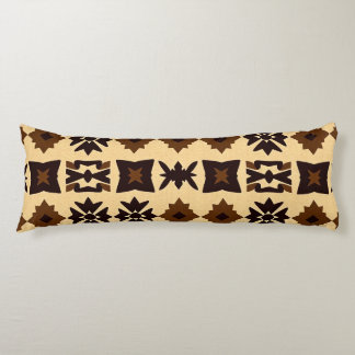 Caribbean Tribal Block Pattern — Earthy Tan Brown Body Cushion