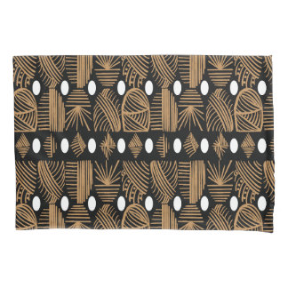 Caribbean Tribal Mudcloth: Black, White, Gold Pillowcase