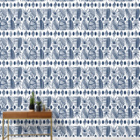 Caribbean Tribal Mudcloth: Blue and White