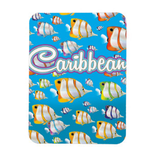 Caribbean tropical fish Travel Poster. Magnet