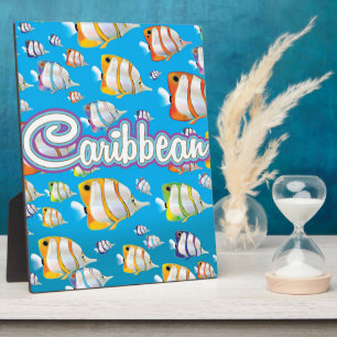 Caribbean tropical fish Travel Poster. Plaque