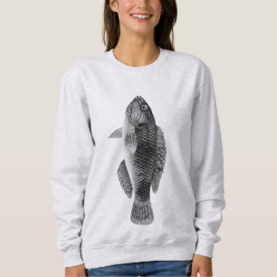 Caribbean Tropical Reef Fish, Black, White & Grey Sweatshirt