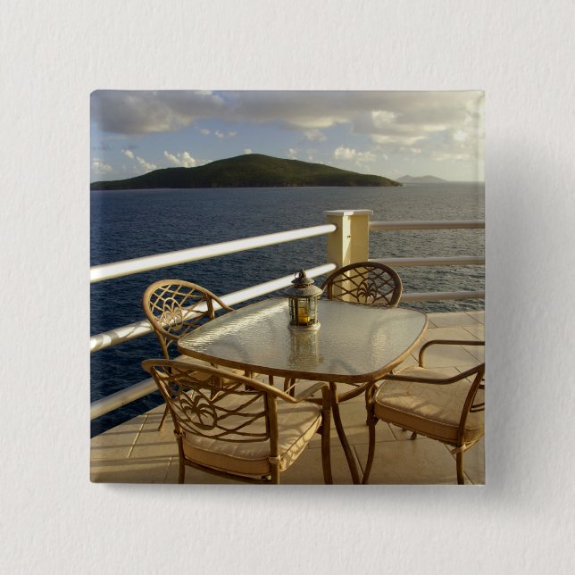 Caribbean, U.S. Virgin Islands, St. Thomas. View 15 Cm Square Badge (Front)