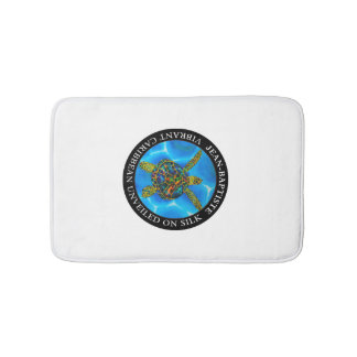 Caribbean unveiled on silk. - Rainbow Sea Turtle Bath Mat
