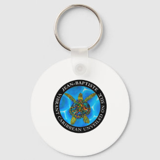 Caribbean unveiled on silk. - Rainbow Sea Turtle Key Ring