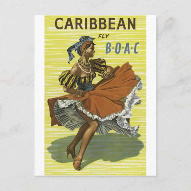 Caribbean vacation  vintage travel postcard (Front)