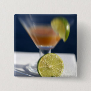 Caribbean, Virgin Islands. Tropical rum punch, 15 Cm Square Badge