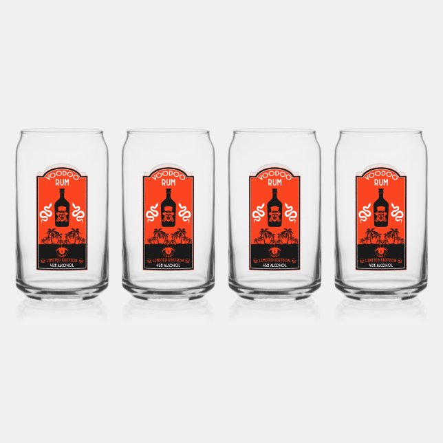 Caribbean Voodoo Rum Can Glass (Front)