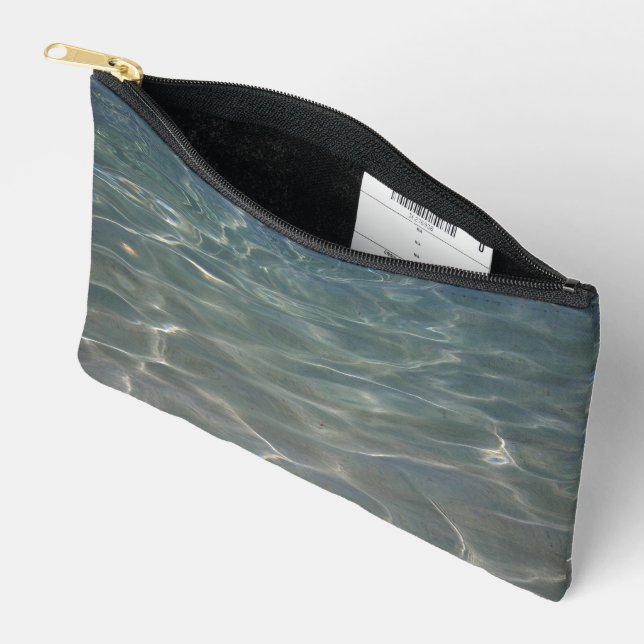 Caribbean Water Abstract Blue Nature Accessory Pouch (Open)