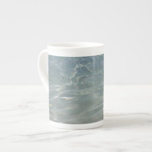 Caribbean Water Abstract Blue Nature Bone China Mug