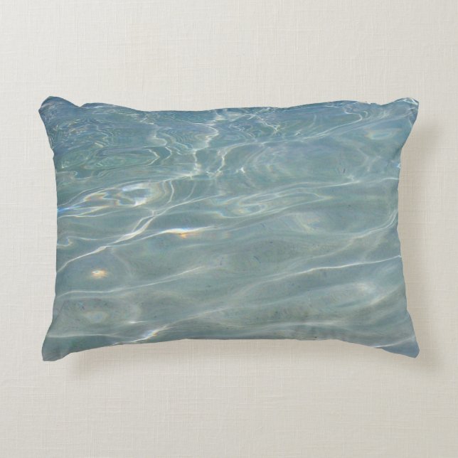 Caribbean Water Abstract Blue Nature Decorative Cushion (Front)