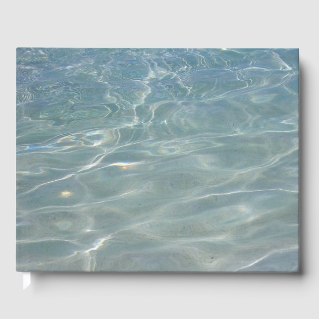 Caribbean Water Abstract Blue Nature Guest Book (Front)