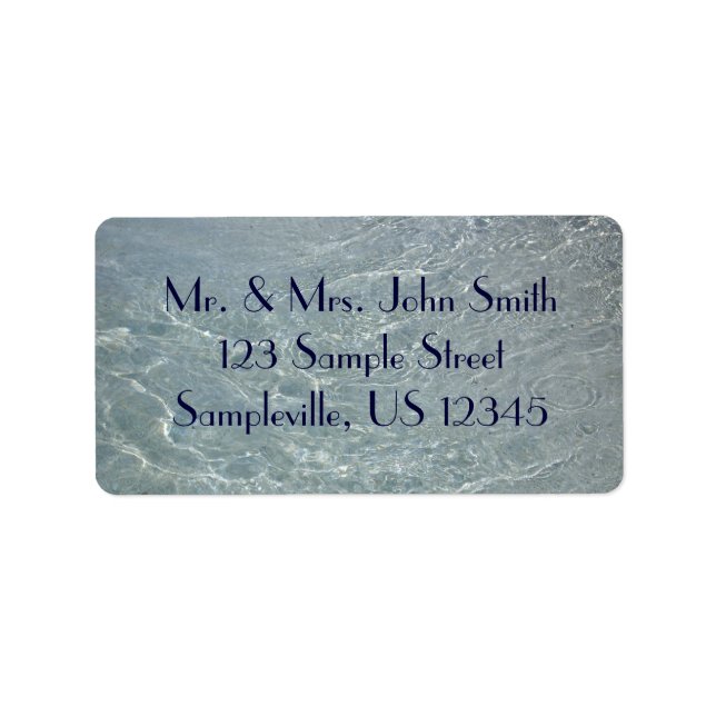 Caribbean Water Abstract Blue Nature Label (Front)