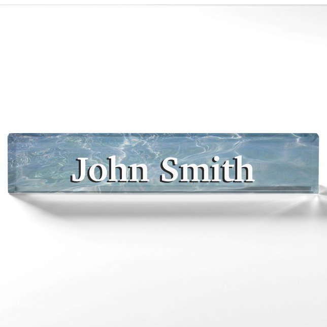 Caribbean Water Abstract Blue Nature Nameplate (Front)