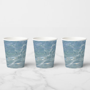 Caribbean Water Abstract Blue Nature Paper Cups