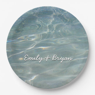 Caribbean Water Abstract Blue Nature Paper Plate