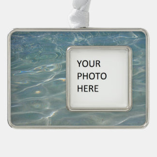 Caribbean Water Abstract Blue Nature Silver Plated Framed Ornament