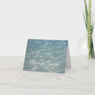 Caribbean Water Abstract Blue Nature Thank You Card