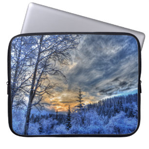 Cariboo Nature Landscape Winter Sunrise Laptop Sleeve