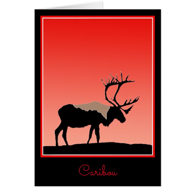 Caribou at Sunset  - Original Wildlife Art (Front)