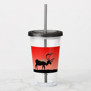 Caribou at Sunset  - Original Wildlife Art Acrylic Tumbler