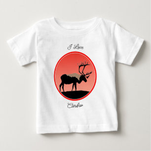 Caribou at Sunset  - Original Wildlife Art Baby T-Shirt