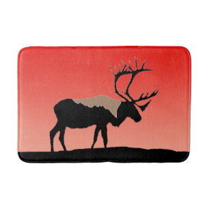 Caribou at Sunset - Original Wildlife Art Bath Mat