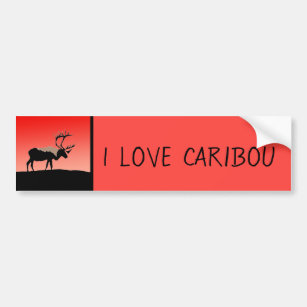 Caribou at Sunset  - Original Wildlife Art Bumper Sticker