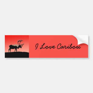 Caribou at Sunset  - Original Wildlife Art Bumper Sticker