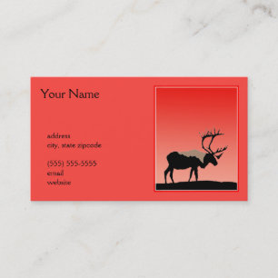 Caribou at Sunset  - Original Wildlife Art Business Card