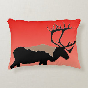 Caribou at Sunset - Original Wildlife Art Decorative Cushion