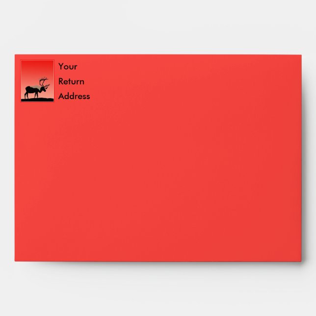 Caribou at Sunset  - Original Wildlife Art Envelope (Front)