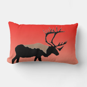 Caribou at Sunset - Original Wildlife Art Lumbar Cushion