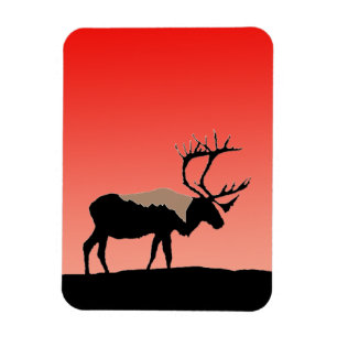 Caribou at Sunset  - Original Wildlife Art Magnet
