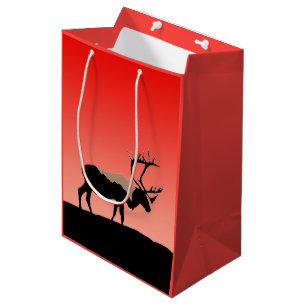 Caribou at Sunset - Original Wildlife Art Medium Gift Bag