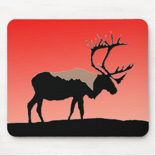 Caribou at Sunset - Original Wildlife Art Mouse Pad
