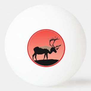 Caribou at Sunset  - Original Wildlife Art Ping Pong Ball