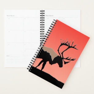 Caribou at Sunset - Original Wildlife Art Planner
