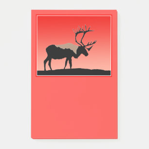 Caribou at Sunset - Original Wildlife Art Post-it Notes